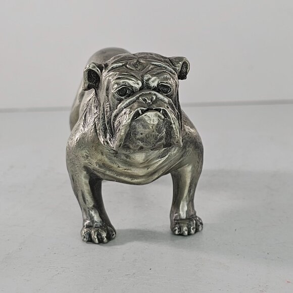 Vintage Philip Kraczkowski Pewter Bulldog Figurine Collectible - Picture 2 of 8